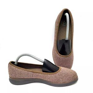 Propet Travelfit Slip on Flat Brown Stretch Flats Casual Shoes Women's Size 10